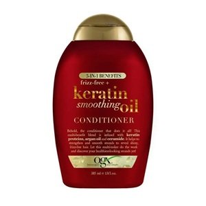 Ogx Frizz Free + Keratin Smoothing Oil 5 in 1 Benefits Conditioner For Frizzy Hair 385mL