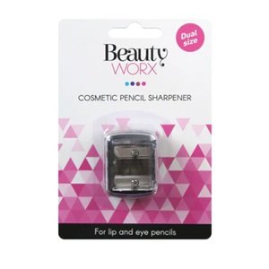 Beauty Worx Sharpener Cosmetic w Lid Dual Size