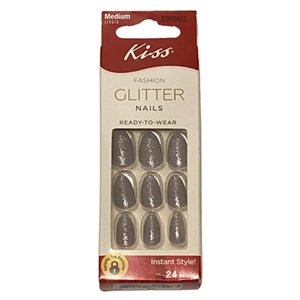 Kiss Fashion Glitter Nails Medium Length -Lilac