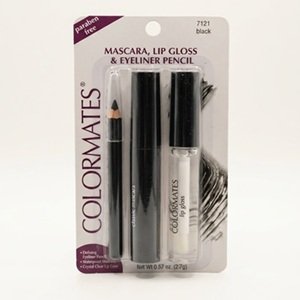 Colormates Mascara, lipgloss & Eyeliner Pencil Set -Black
