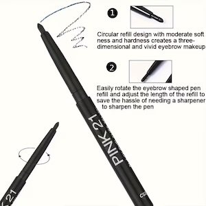 Pink 21 Waterproof Sweatproof Black Eyeliner Pencils - Image 2