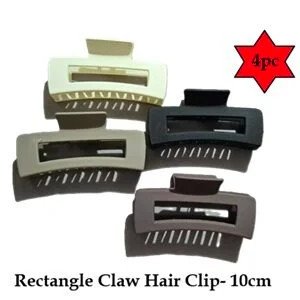 Rectangle 4pc Claw Hair Clip Set-10cm