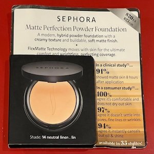 Sephora Matte perfection Powder Foundation Shade 14-Neutral Linen Sample